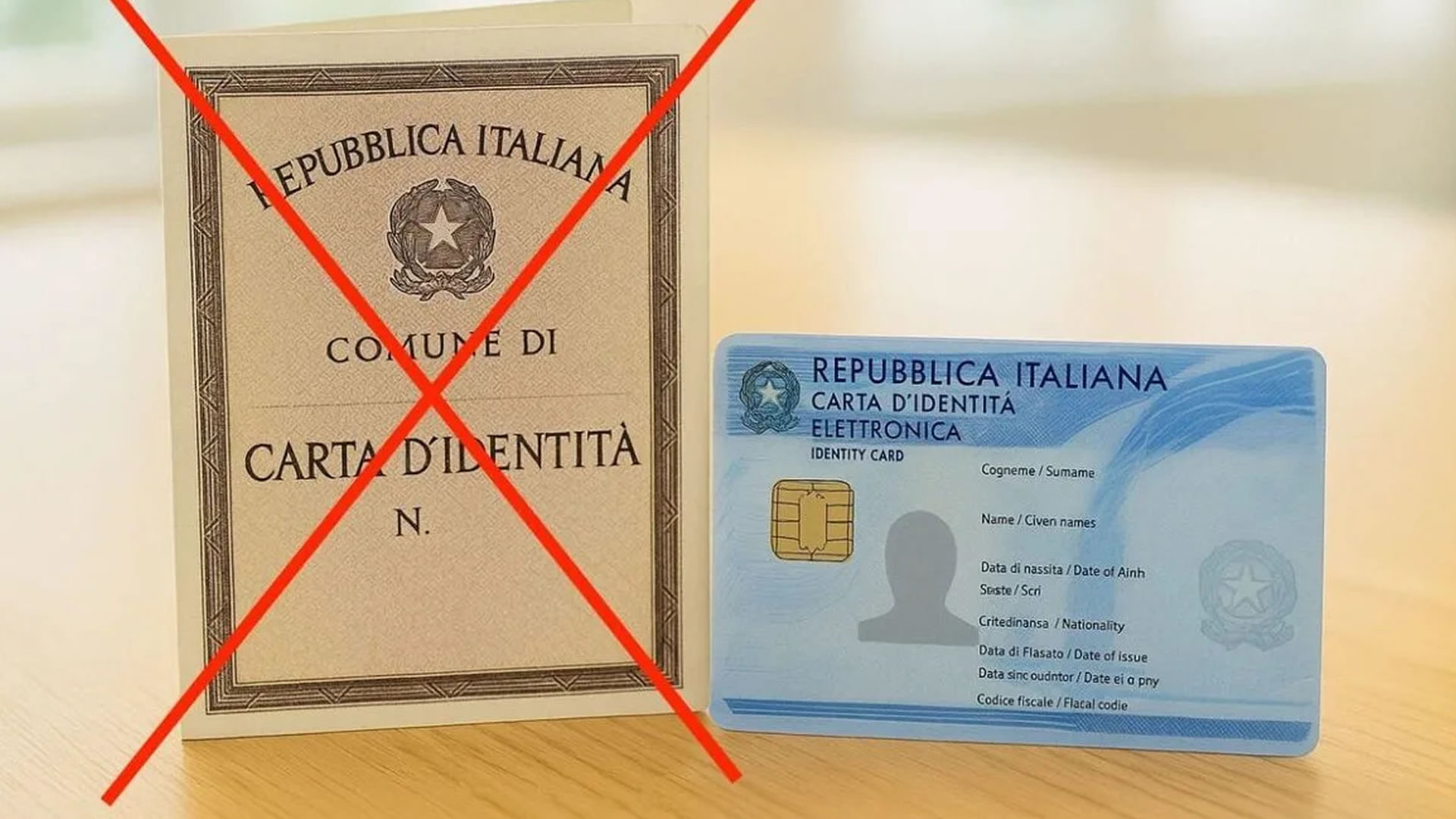 Avviso pubblico scadenza carte d'identità cartacee